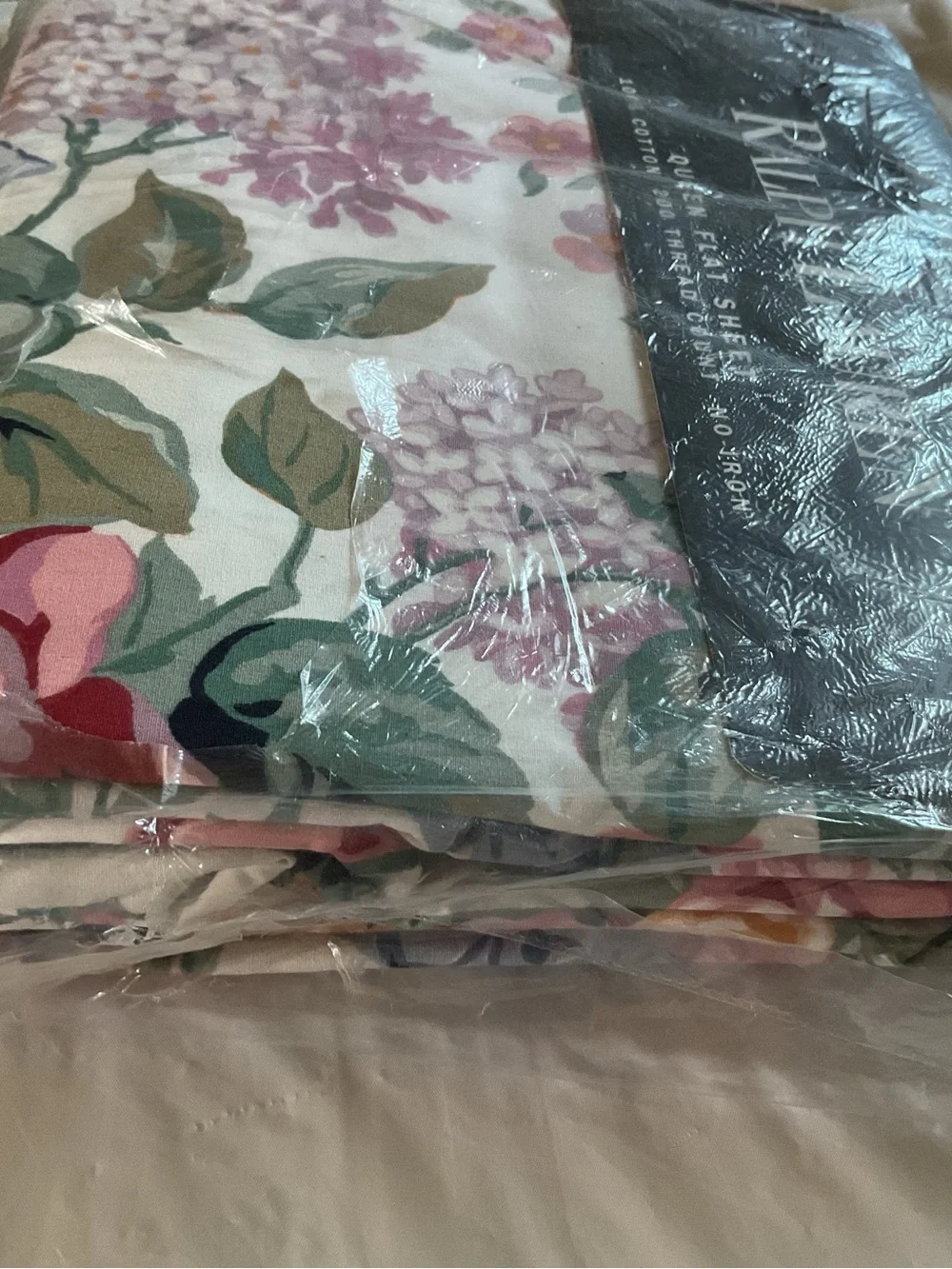 RALPH LAUREN ALLISON FLORAL Queen FLAT SHEET - Vintage, USA, New Package